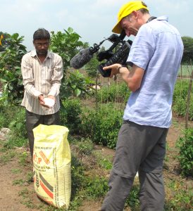 Green Shoots Patrick Harvey filming potash fertilizer