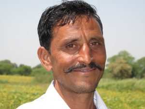 Farmer Sohan Singh, soya bean grower in Madhya Pradesh and host of a roadside demonstration plot to show crop without and with potash fertilizer.